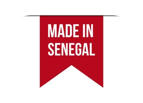 Made in Senegal red vector banner illustration isolated on white background Stock Illustration
