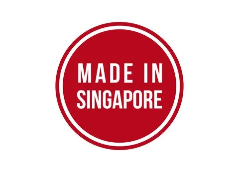 Made in Singapore red vector banner illustration isolated on white background Stock Illustration