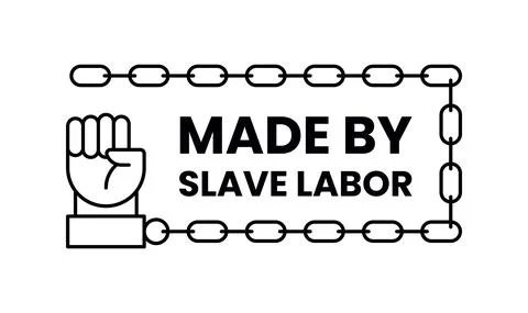 Made by slave labor stamp isolated Stock Illustration