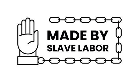 Made by slave labor stamp isolated Stock Illustration