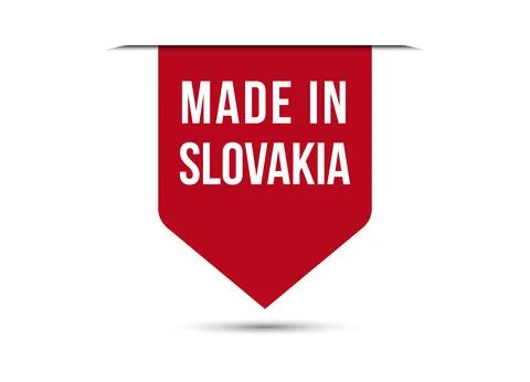 Made in Slovakia red vector banner illustration isolated on white background Stock Illustration