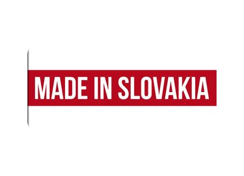 Made in Slovakia red vector banner illustration isolated on white background Stock Illustration