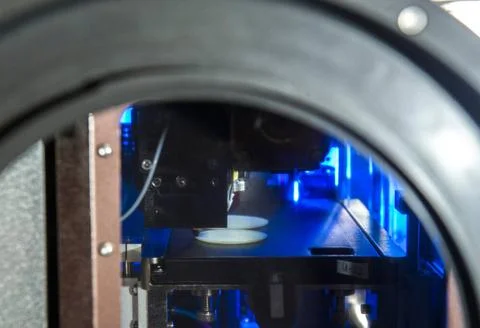 MADE IN SPACE 3D PRINTER PRINTING TEST SAMPLES WHILE PRINTER IS IN MICROG.. Stock Photos