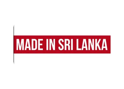 Made in Sri Lanka red vector banner illustration isolated on white background Stock Illustration