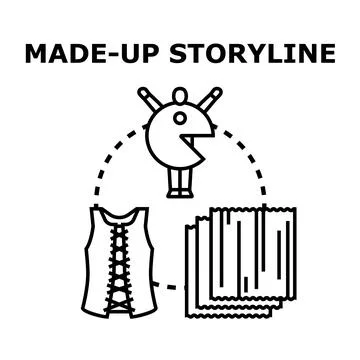 Made up storyline concept for creative process Stock Illustration