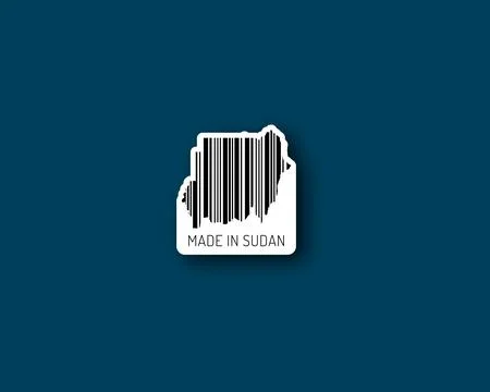“Made in Sudan” barcode silhouette Stock Illustration