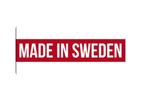 Made in Sweden red vector banner illustration isolated on white background Stock Illustration