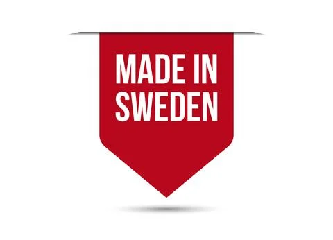 Made in Sweden red vector banner illustration isolated on white background Stock Illustration