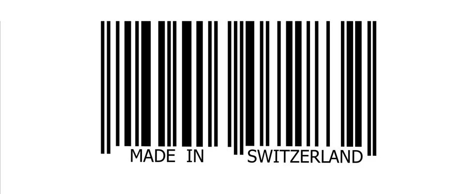 Made in switzerland on barcode Illustrazione stock