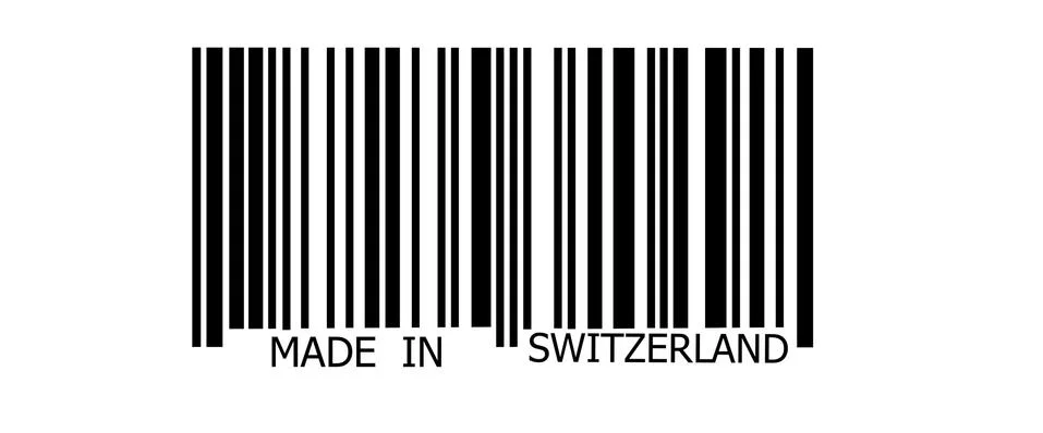 Made in switzerland on barcode Illustrazione stock