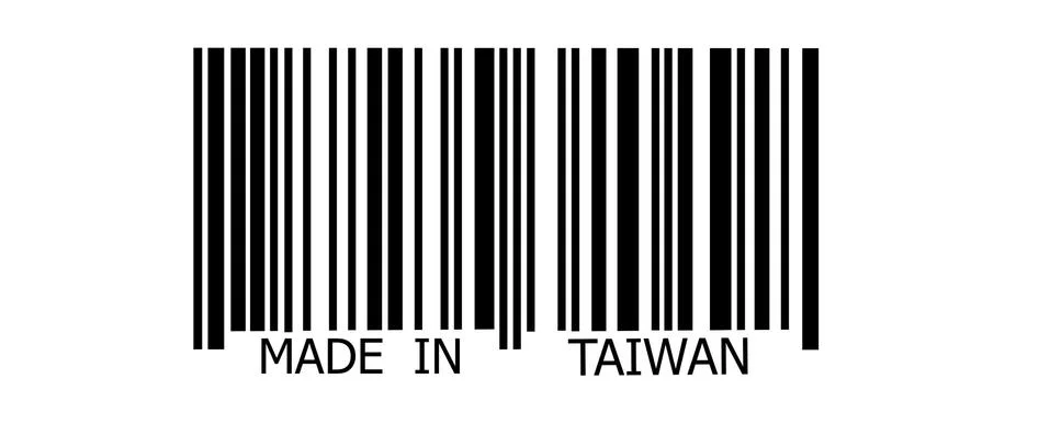 Made in taiwan on barcode Illustrazione stock