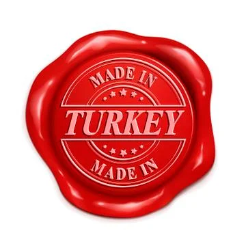 Made in Turkey 3d red wax seal Ilustração Stock
