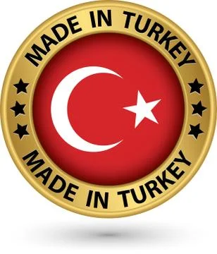 Made in Turkey gold label, vector illustration Stock Illustration