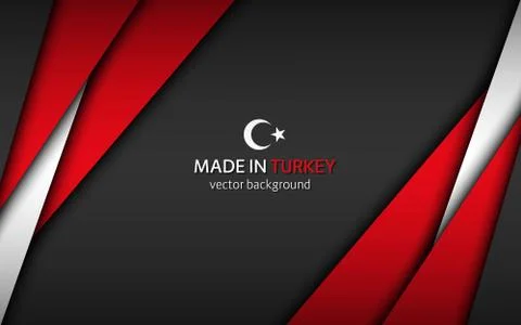 Made in Turkey. Modern vector background with Turkish colors. Overlayed sheets Stock Illustration