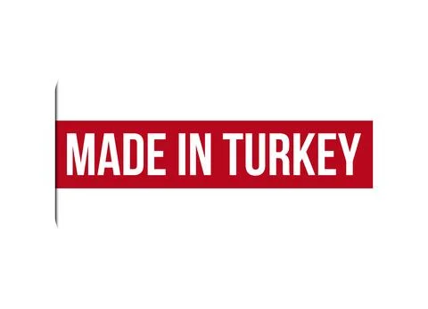 Made in Turkey red vector banner illustration isolated on white background Stock Illustration