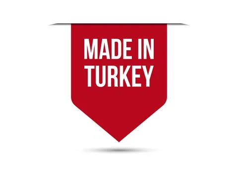 Made in Turkey red vector banner illustration isolated on white background Stock Illustration