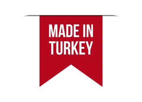 Made in Turkey red vector banner illustration isolated on white background Stock Illustration