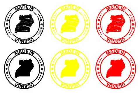 Made in Uganda rubber stamp Illustrazione stock