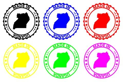 Made in Uganda rubber stamp Illustrazione stock