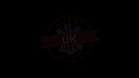 Made in UK Badge with Union Jack Flag Animation 4K Vídeo Stock 339029604