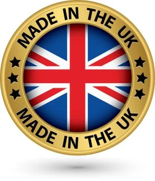Made in the UK gold label, vector illustration Stock Illustration