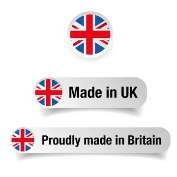 Made in UK label set Stock Illustration