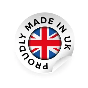 Made in UK label vector Stock Illustration