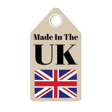 Made In the UK tag vector on a white background Stock Illustration