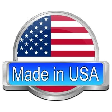 Made in USA button - 3D illustration Stock Illustration