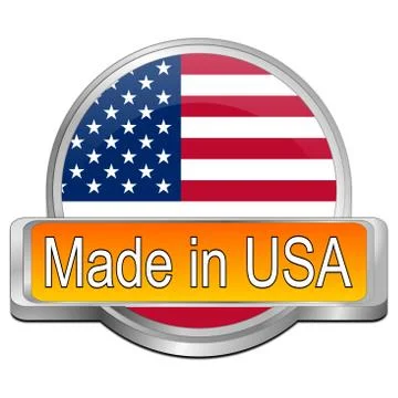Made in USA button - 3D illustration Stock Illustration