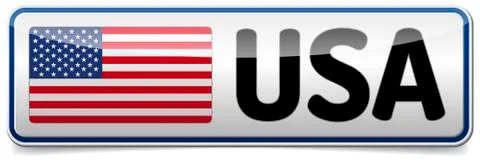 Made in USA, button icon sign Stock Illustration