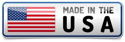 Made in USA, button icon sign Stock Illustration