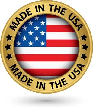 Made in the USA gold label, vector illustration Illustrazione stock