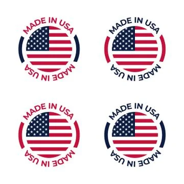 Made in USA icon design vector of American national flag Stock Illustration