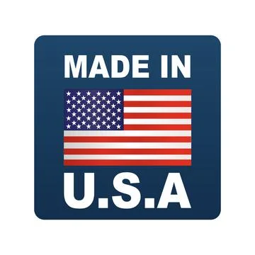 Made in USA icon with flag elements. Vector illustration Stock Illustration