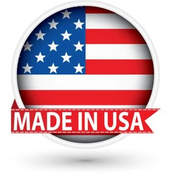 Made in the USA label with flag, vector illustration Stock Illustration