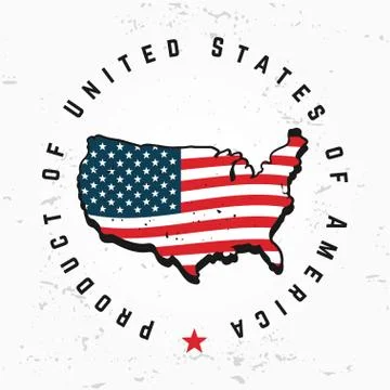Made in USA monogram vector. Vintage America logo design. Retro United States Stock Illustration