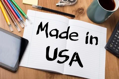 Made in USA - Note Pad With Text Stock Photos