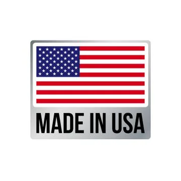 Made in USA silver frame icon vector American flag Stock-Illustration