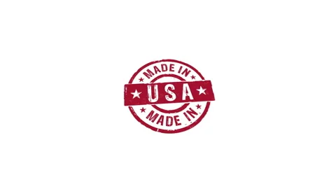 Made in USA stamp and stamping isolated animation