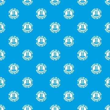 Made in USA top hat pattern vector seamless blue Stock Illustration