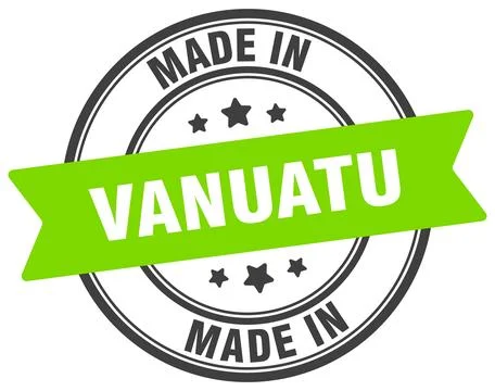 Made in Vanuatu round sign. Made in Vanuatu stamp. Stock Illustration
