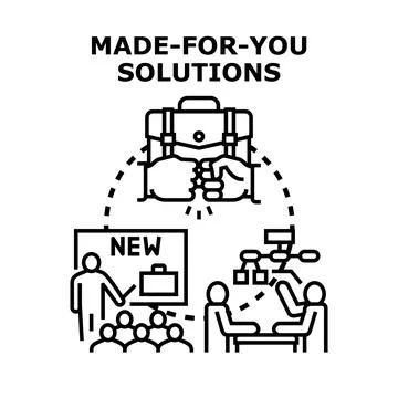Made for you solutions business development and consulting concept Stockillustratie