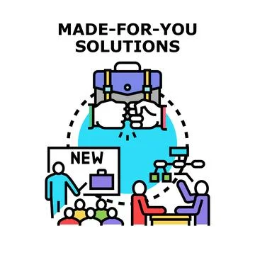 Made for you solutions business development and consulting concept Stock Illustration