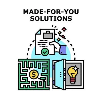Made for you solutions providing creative business answers Stock Illustration