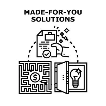 Made for you solutions providing creative business answers Stock Illustration