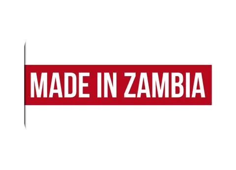 Made in Zambia red vector banner illustration isolated on white background Stock Illustration