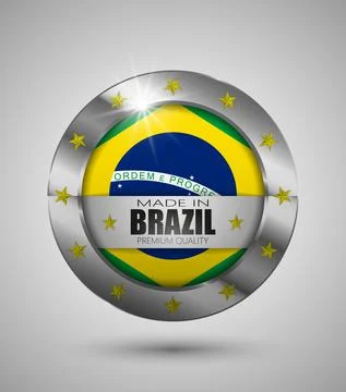 MadeinBrazil button Stock Illustration