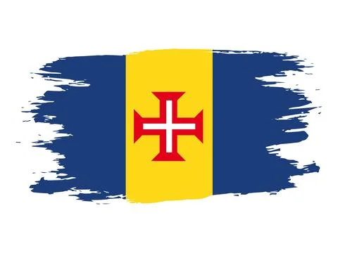 Madeira flag drawn with a brush Stock Illustration
