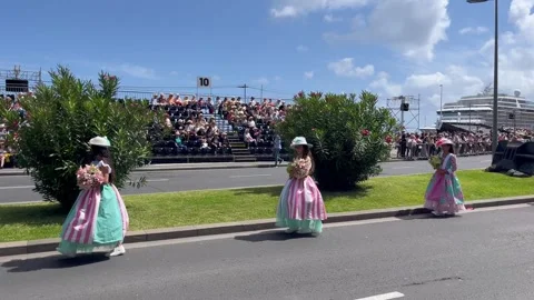 Madeira Flower Classic Auto Parade 2026 스톡 동영상 334670241
